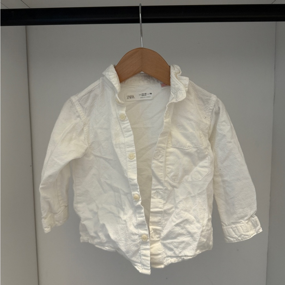 Zara Kids Cream Button-Down Shirt